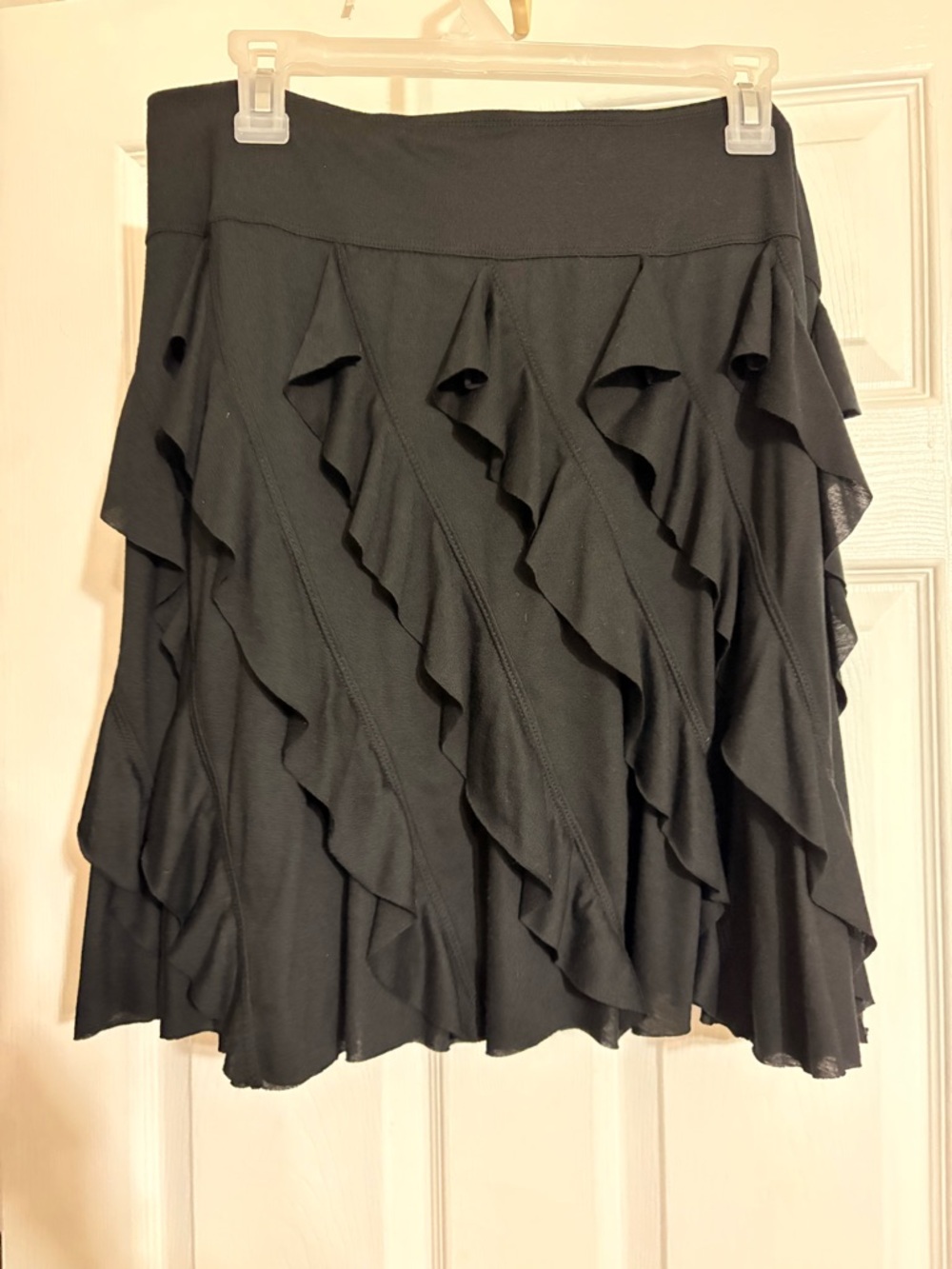 Cato Black Ruffled Circle Skirt